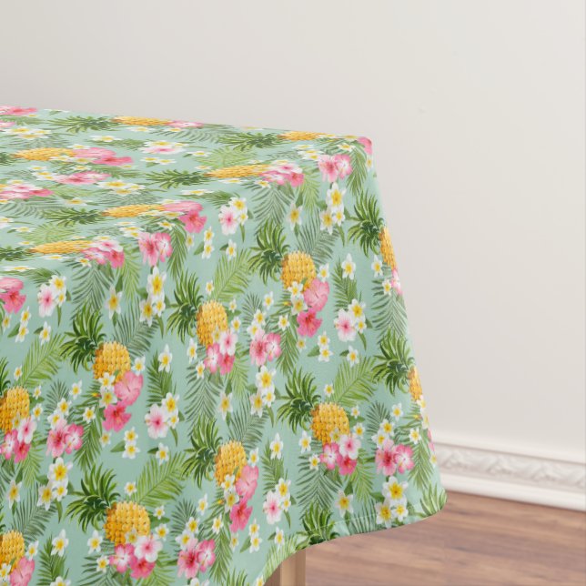 Tropische Blumen u. Ananas Tischdecke (Beispiel)
