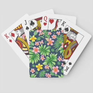 Tropische Blumen- und Blätterstruktur Spielkarten