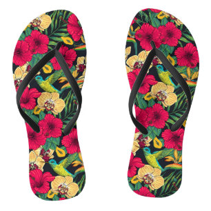 Tropische Blumen und Kolibri - Sommer Botanica Flip Flops