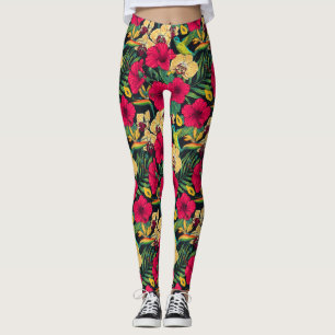 Tropische Blumen und Kolibri - Sommer Botanica Leggings