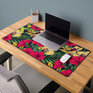 Tropische Blumen und Kolibri - Sommer Botanica Schreibtischunterlage