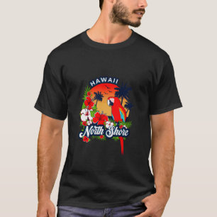 Tropische Blumen und Papagei North Shore Hawaii Ur T-Shirt
