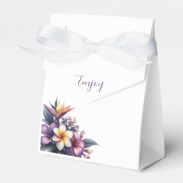 Tropische Blumenhochzeit Geschenkschachtel (Vorderseite)