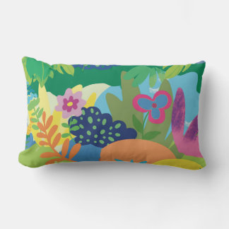 Tropische Blumenillustration, Sommerblumen  Lendenkissen