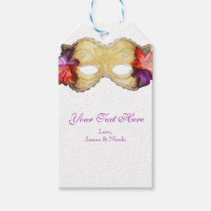 Tropische Blumenmaske für elegantes Maskenfest Geschenkanhänger