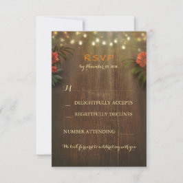 Tropische Blumenzellenleuchten zum Hochzeitssehen  RSVP Karte