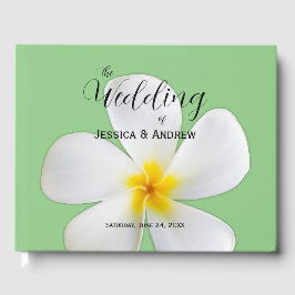 Tropische Blüte, weiße Plumeria, Hochzeit Gästebuch