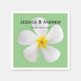 Tropische Blüte, weiße Plumeria, Hochzeit Serviette