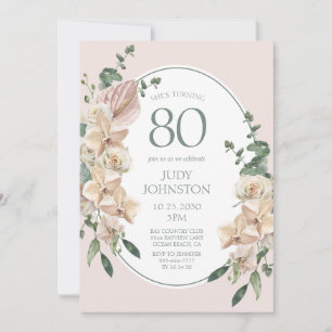 Tropische Blüte zum 80. Geburtstag Einladung