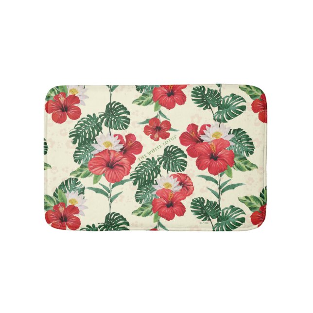 Tropische Blüten des weißen Lotus Badematte (Vorderseite)