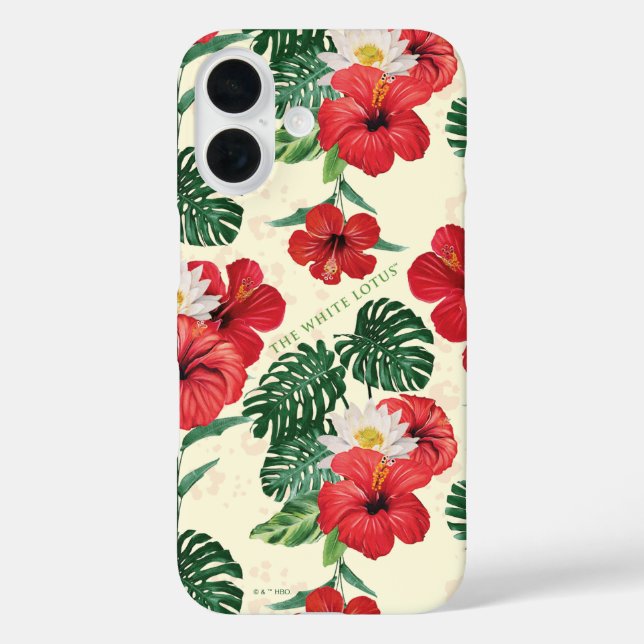 Tropische Blüten des weißen Lotus iPhone 16 Hülle (Rückseite)