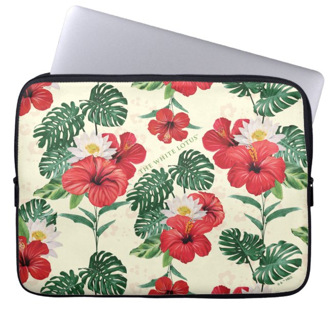 Tropische Blüten des weißen Lotus Laptopschutzhülle (Vorderseite)