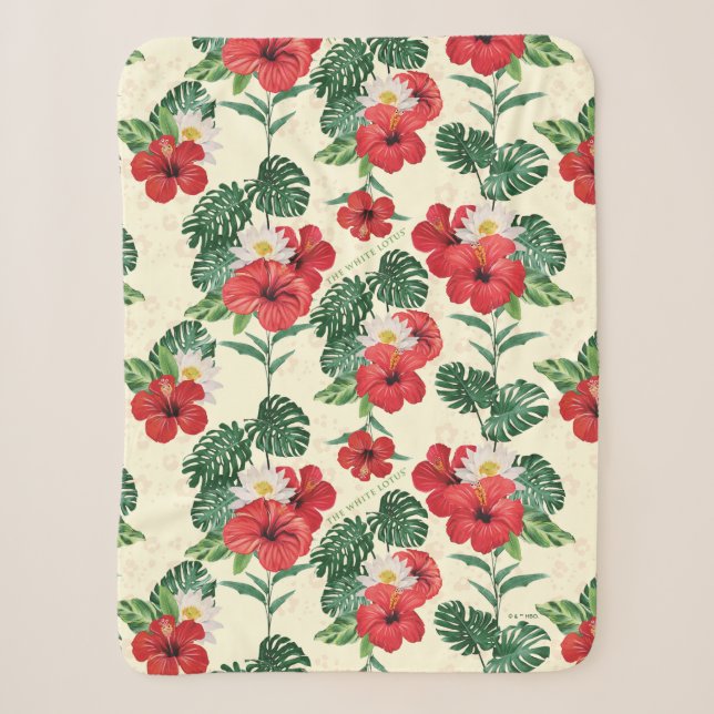 Tropische Blüten des weißen Lotus Sherpadecke (Vorderseite)