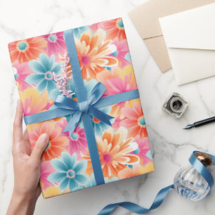Tropische Blütenblüten strahlend Sommer-Blume Geschenkpapier