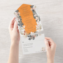 Tropische Bohemische Papaya Orange Hochzeit