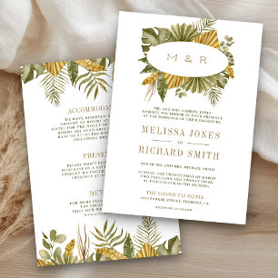 Tropische Boho getrocknete Palmwedel Hochzeit Einladung