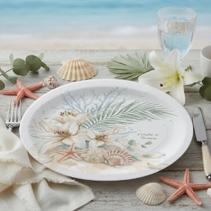 Tropische Boho-Strandhochzeit Pappteller