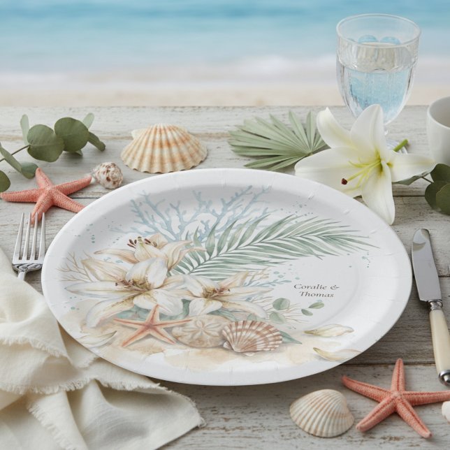 Tropische Boho-Strandhochzeit Pappteller (Von Creator hochgeladen)