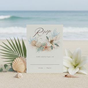 Tropische Boho-Strandhochzeit RSVP Karte