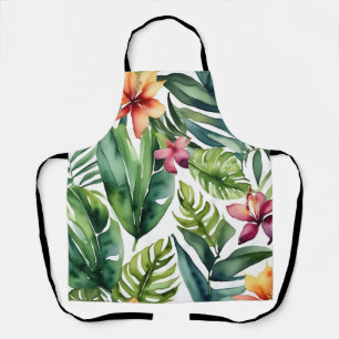 Tropische Botanicals Lebendes Aquarellblatt Schürze