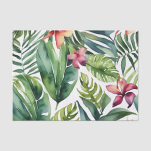 Tropische Botanicals Lebendes Aquarellblatt Seidenpapier