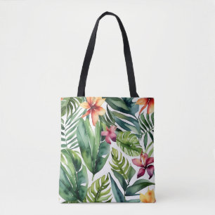 Tropische Botanicals Lebendes Aquarellblatt Tasche
