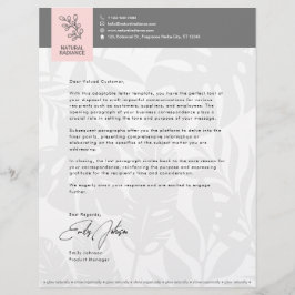 Tropische Botanicals Pink Fashion Beauty Business Briefbogen