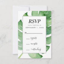 tropische botanische Aquarell-RSVP-Beilagekarte
