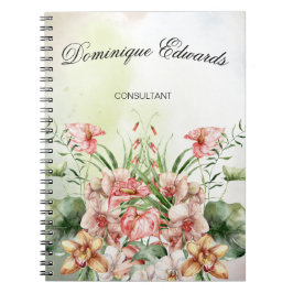 Tropische botanische Blume Elegant Stilvoll Notizblock