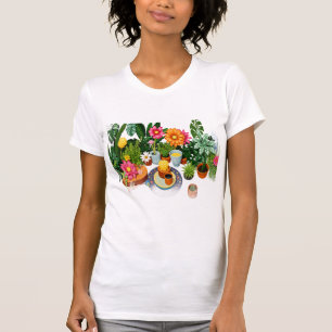 Tropische Botanische Gärten Blumen Collage – Bunt T-Shirt