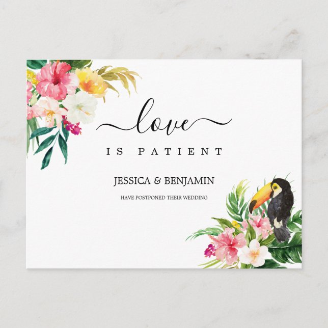 Tropische botanische Liebe ist Patient verschoben Postkarte (Vorderseite)