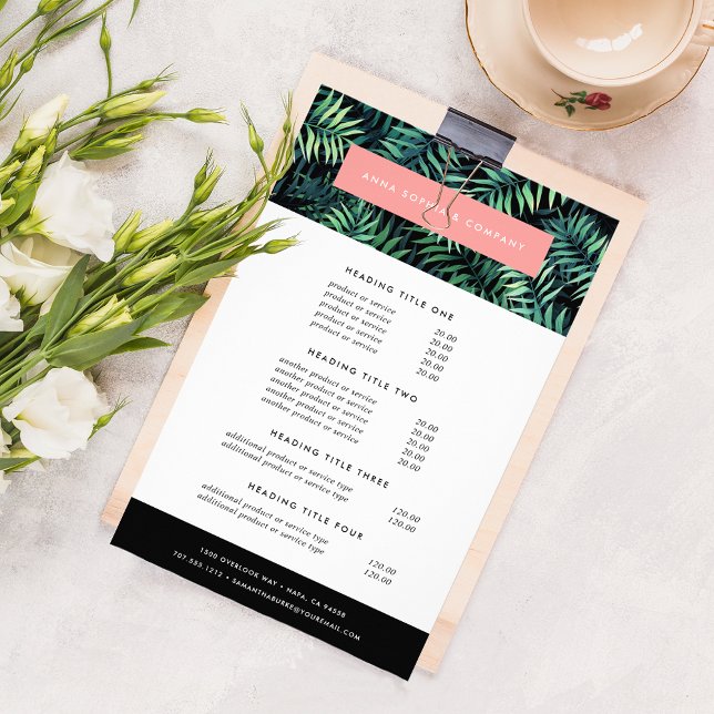 Tropische botanische Preise und Dienstleistungen Flyer (Von Creator hochgeladen)