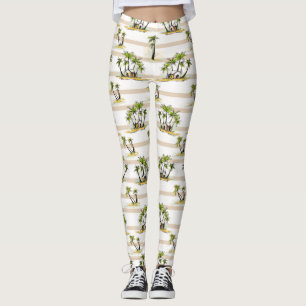 Tropische Bretterbude und Palmen Leggings