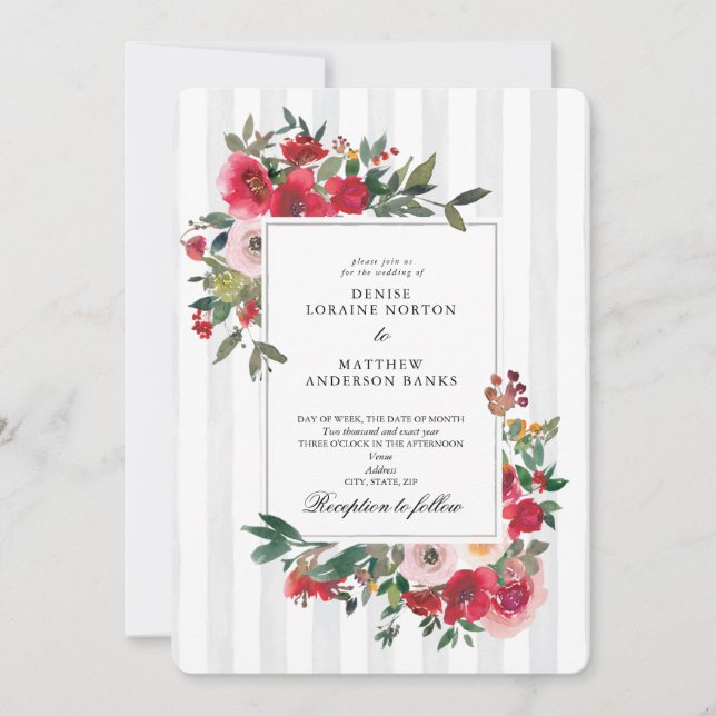 Tropische Brise gefärbt Hochzeit Einladung (Vorderseite)
