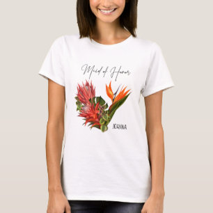 Tropische Brisen-Trauzeugin-Blumenhochzeit T-Shirt