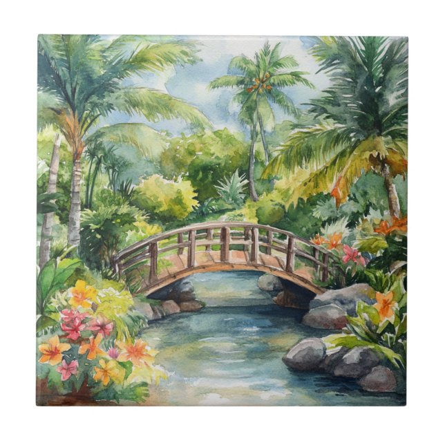 Tropische Brücke Fliese (Vorderseite)
