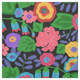 Tropische bunte Blumen-Blumensommer-Muster Stoff