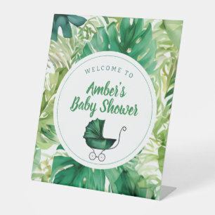 Tropische Carriage & Jungle Baby Dusche Willkommen Sockelschild