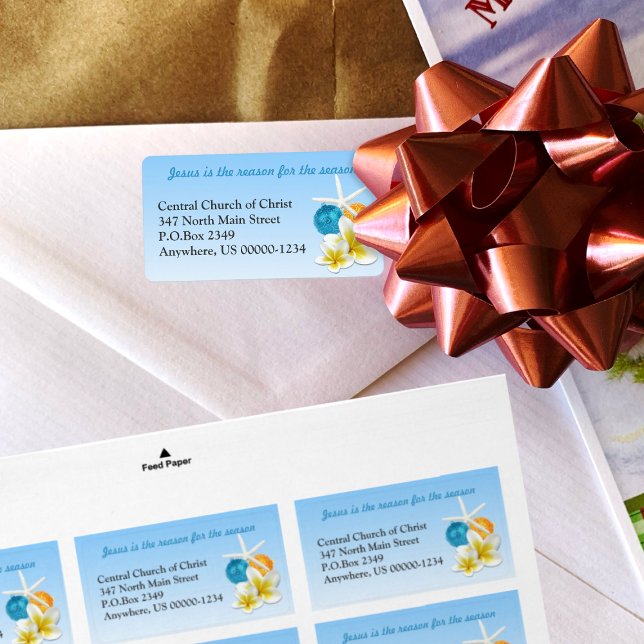 Tropische Christliche Kirchenadressen Adressaufkleber (Von Creator hochgeladen)