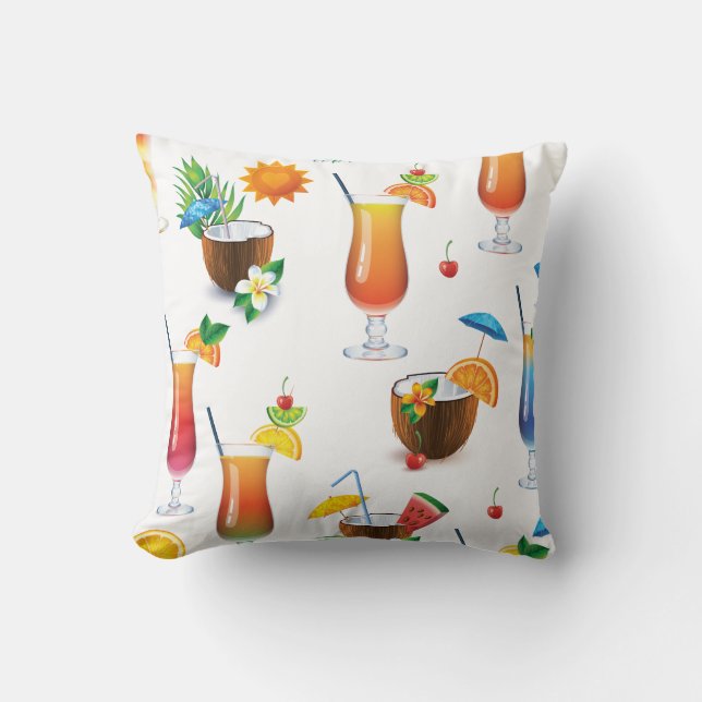 Tropische Cocktailgetränke dekorative Kissen mit K (Vorderseite)