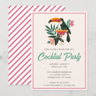 Tropische Cocktailparty im Hinterhof, Sommergeträn Einladung