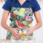 Tropische Cocktails Flamingo Modernes Muster Schürze<br><div class="desc">Tropische SommCocktails Die Pattern Kitchen Schürze zeichnet sich durch ein modernes und lustiges tropisches Ambiente aus,  mit sommerlichen Früchten und tropischen Blume rund um Cocktails. Das perfekte Geschenk für Weihnachten,  Geburtstag,  Muttertag,  die besten Freunde und diejenigen,  die Liebe backen,  kochen und Cocktails. Entworfen von ©Evco Studio www.zazzle.com/store/evcostudio</div>