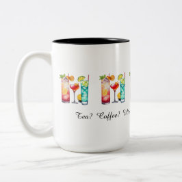 Tropische Cocktails lustiges Sprichwort Zweifarbige Tasse