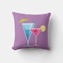 Tropische Cocktails Sommerpilz auf Lila Kissen