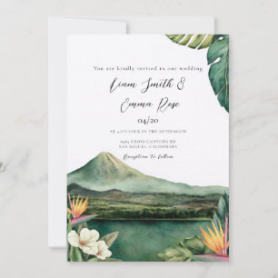 Tropische Costa Rica Destination Hochzeit Einladung
