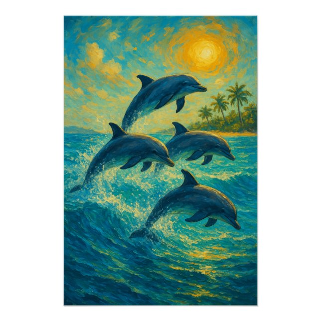 Tropische Delphine - Ocean Poster (Vorderseite)