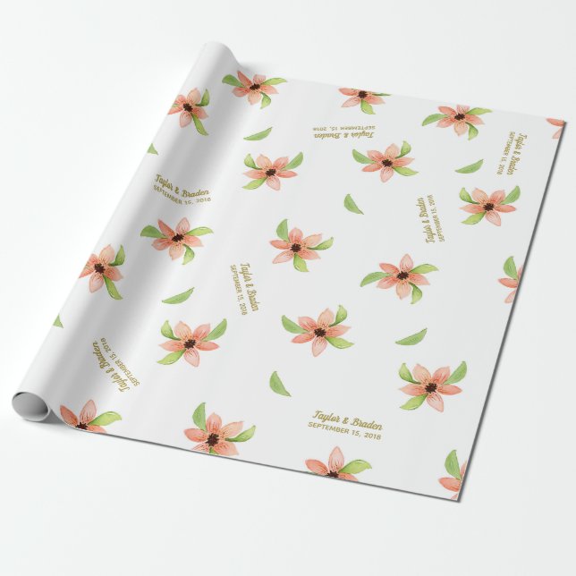 Tropische Destination Personalisierte Hochzeit Geschenkpapier (Ungerollt)