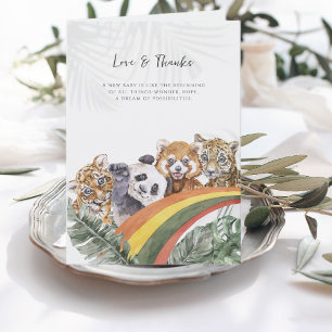 Tropische Dschungel-Baby-Tiere   Babyparty Dankeskarte