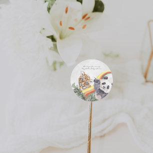 Tropische Dschungel-Baby-Tiere   Babyparty Runder Aufkleber