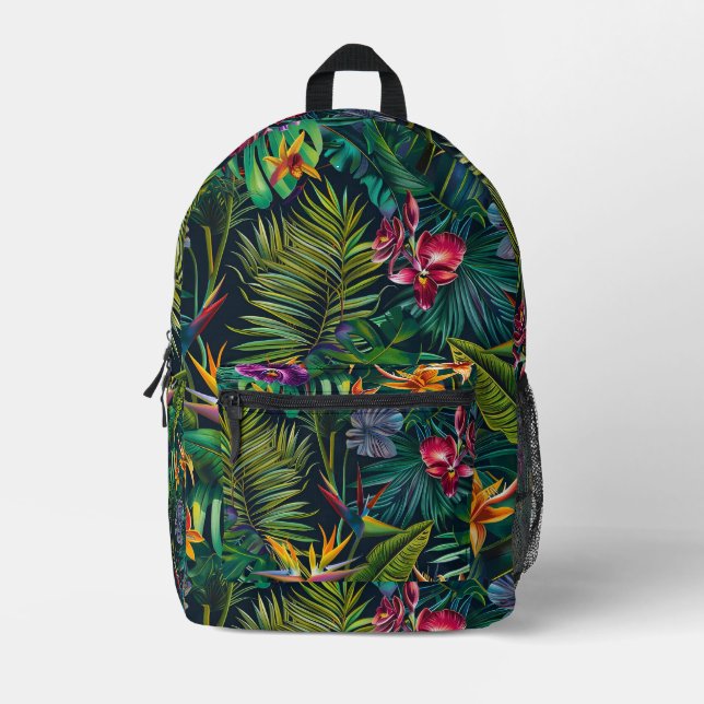 Tropische Dschungel-Blume Bedruckter Rucksack (Vorderseite)